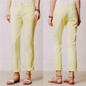Anthropologie Pilcro Chino Pant Pale Yellow Size 24